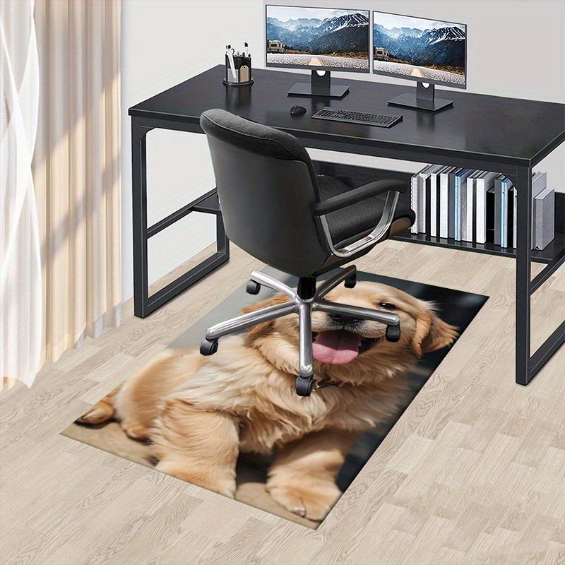 1pc Golden Retriever, Puppy, Happy Office Carpet Soft Polyester Entrance Carpet Washable Non slip Ma