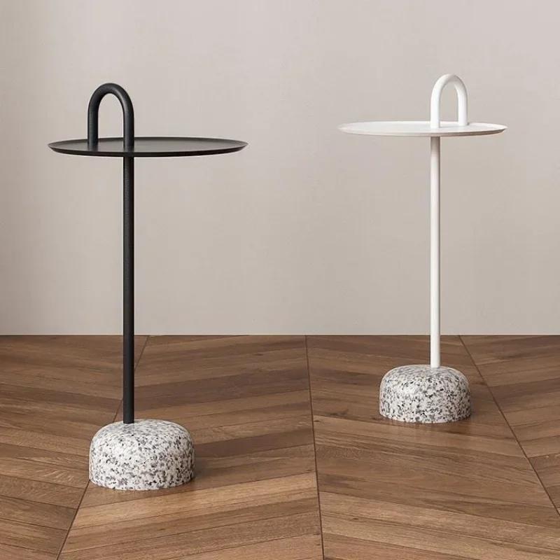 Diseño Nórdico Rock Mesa de Centro Pequeña Mesa Auxiliar para Sofá de Salón Práctica Móvil Mesa de Esquina para Apartamento Pequeño