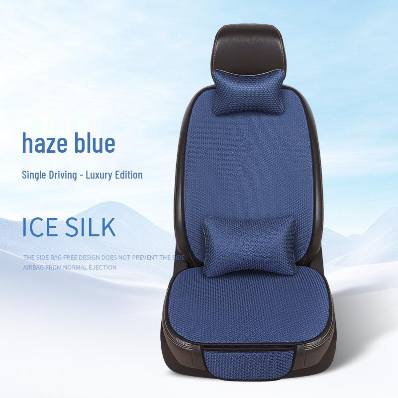 Set di cuscini per seggiolino auto: Seta di Ghiaccio, Antiscivolo, Traspirante, Sette Pezzi, Universale per Tutte le Stagioni.