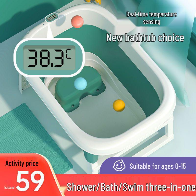 Foldable Children's Bath Bucket: Large & Small Sizes for Baby and Child Swimming and Bathing