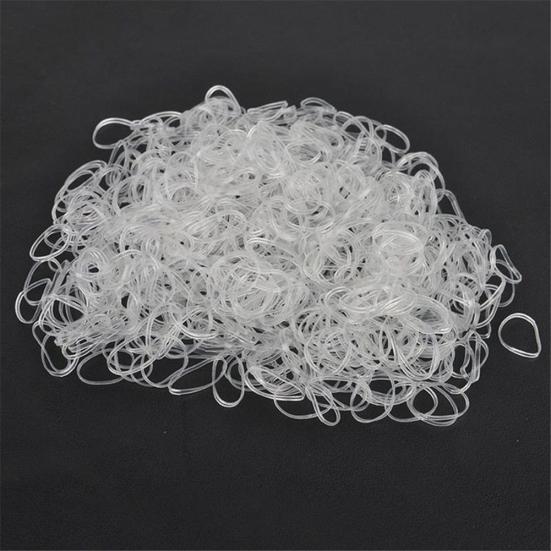 500Pcs Disposable Clear Rubber Band Elastic Bind Tie Hair Ring Ponytail Holder