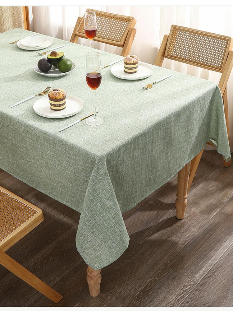 Cotton linen Waterproof Tablecloth Green Table Vintage Dining Table Cover For Christmas kitchen Party Birthday Decor