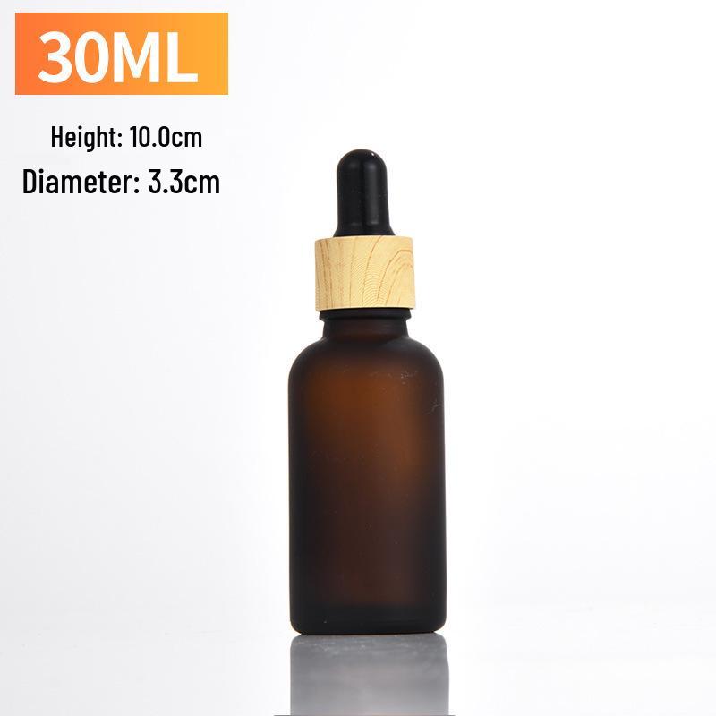 5ml/30ml/100ml Frosted Essential Oil Dropper Bottles with Wood Grain Ring