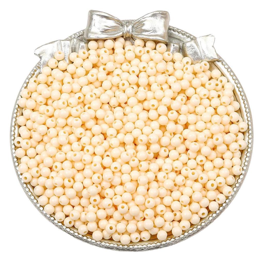 4 mm große, runde Acrylperlen in Volltonfarbe für handgefertigten DIY-Schmuck, Armbänder und Halsketten.