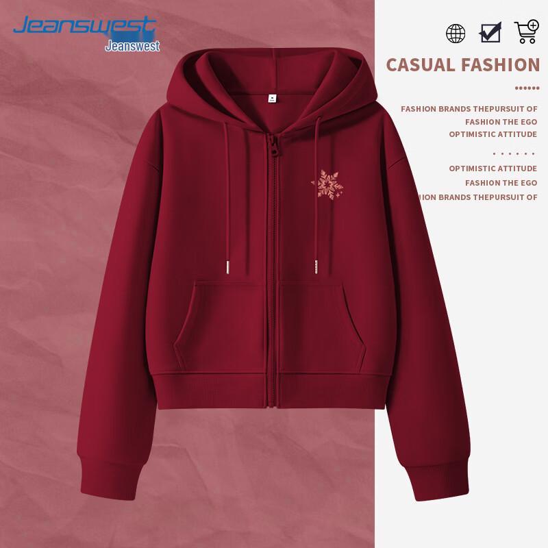 

Jeanswest Women s Hooded Pink Plaid Snowflake Sweatshirt S