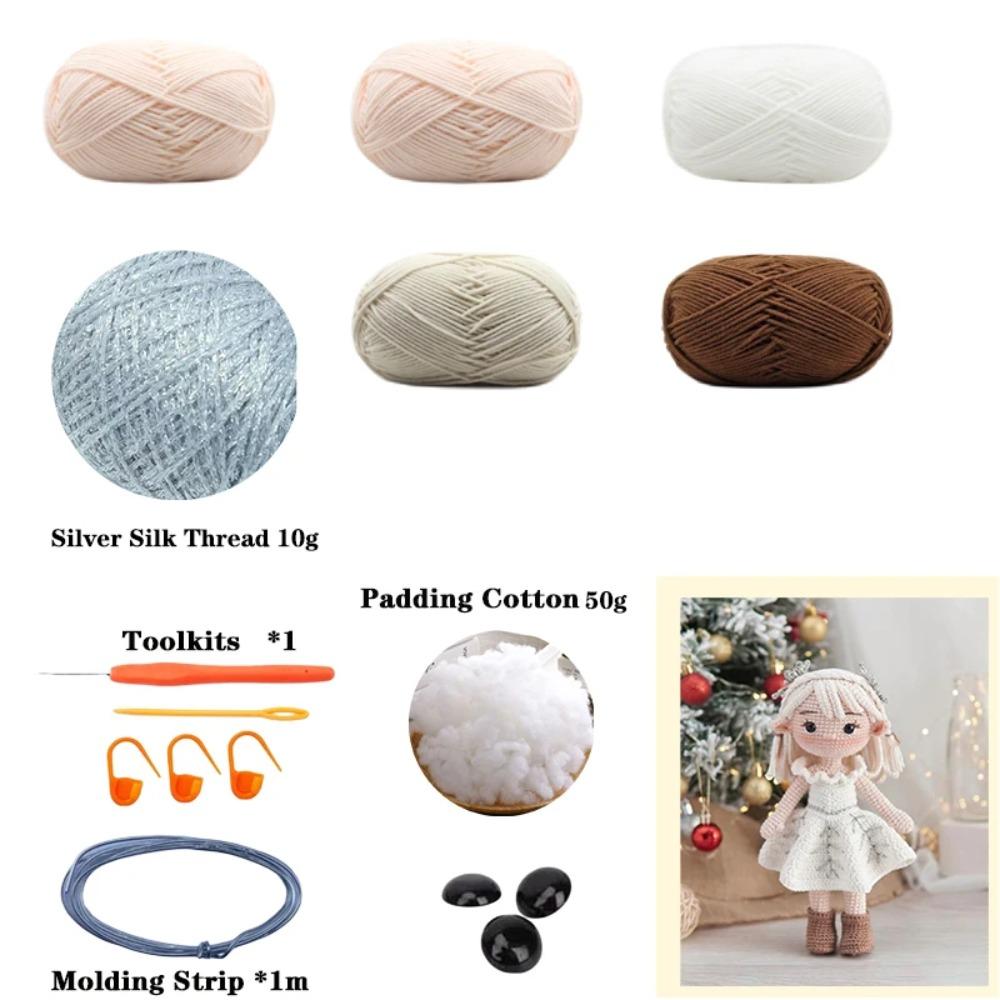 Christmas Crochet Girls Set Amigurumi Handmade Knittin Doll DIY Hook Materials Kit For Christmas Decoration Crafts Child Gifts