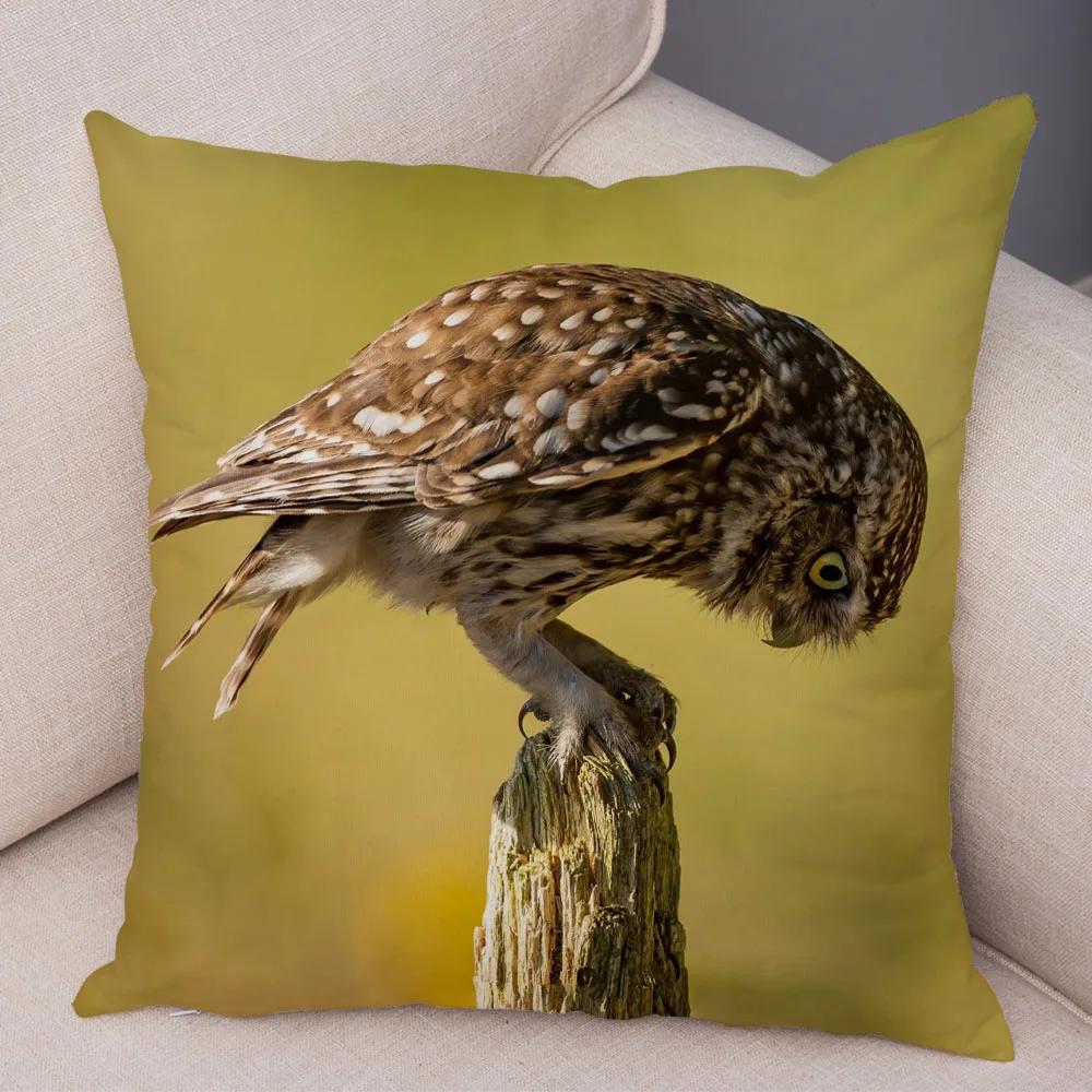 Cute Animal Pillowcase Wild Owl Cushion Cover Decorative Sofa Home Children's Room