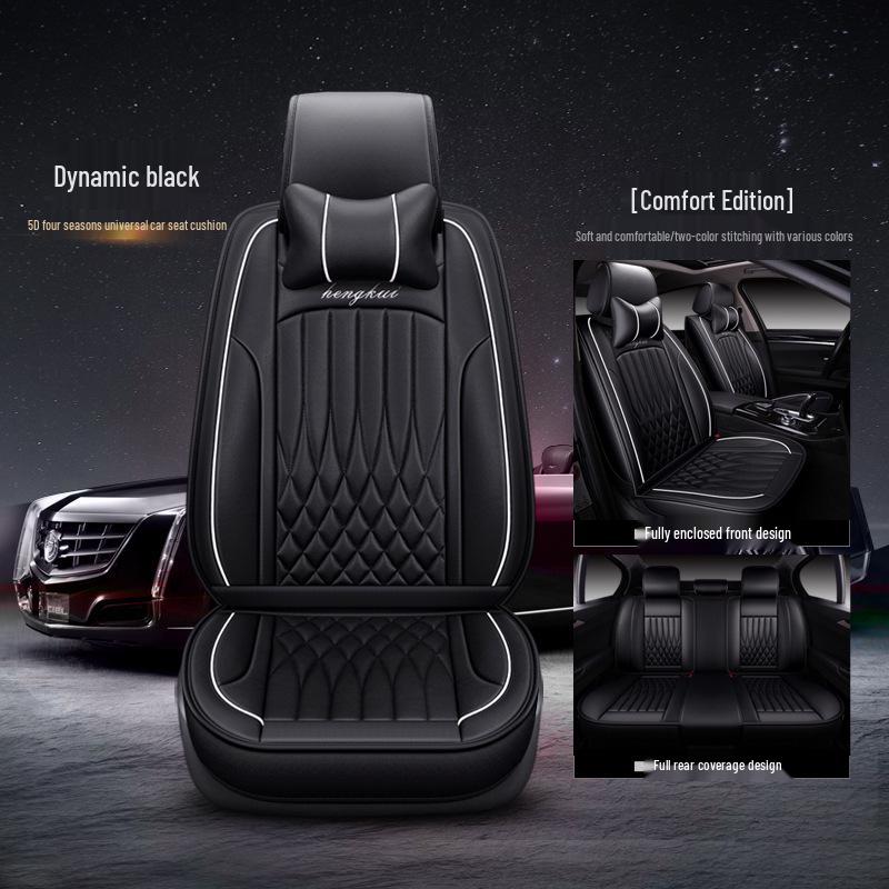 Universal Leather Car Seat Cover Set for Suzuki Tianyu SX4 Hatchback - Full Coverage, Four Seasons Use