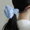 Oar Stripe Volume Rose Scrunchie [Blue]