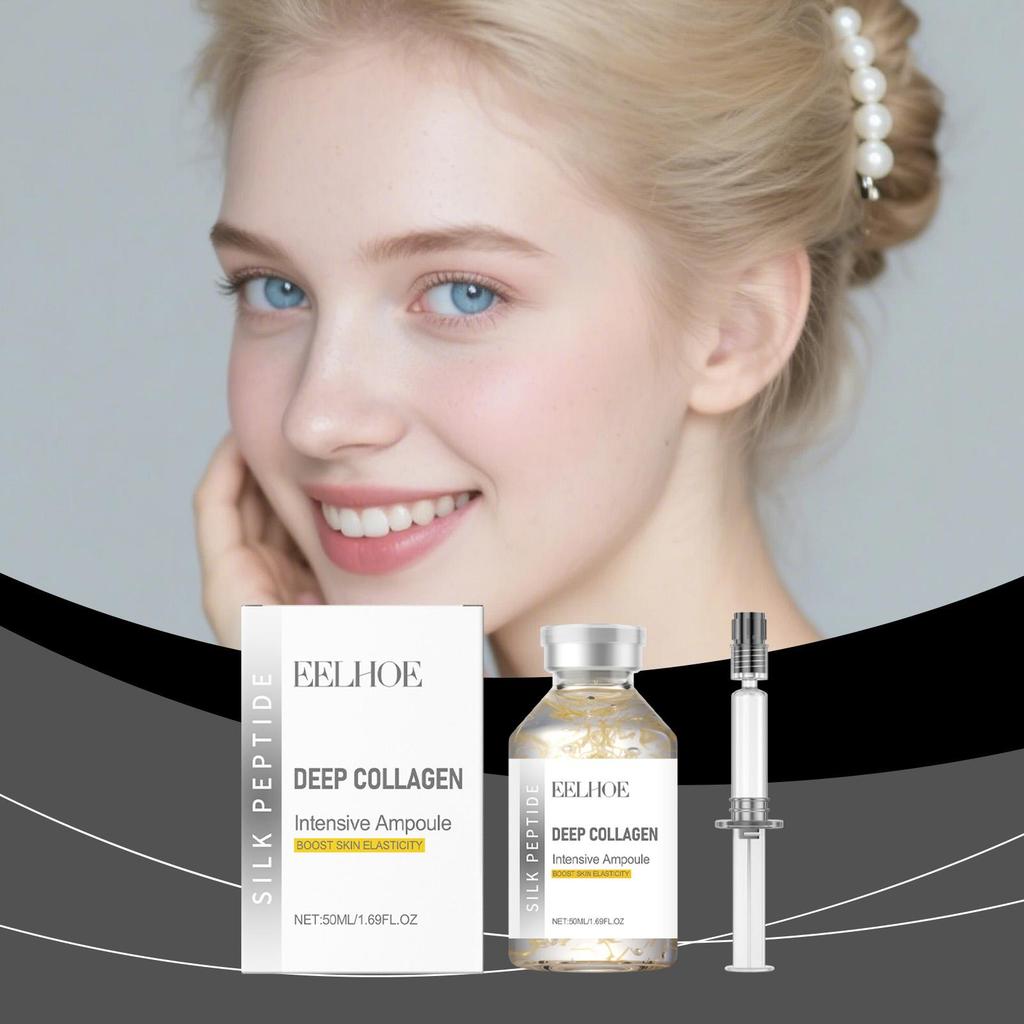 Deep Collagen Intensive Ampoule,Korean Facial Glass Skin Care Serum,Nicotinamide Hyaluronic Acid Moisturizing,Boost Elasticity
