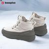 Women's snow boots outdoor waterproof non-slip warm short boots women's  casual hiking shoes cold-proof boots wool lining short barrel winter boots