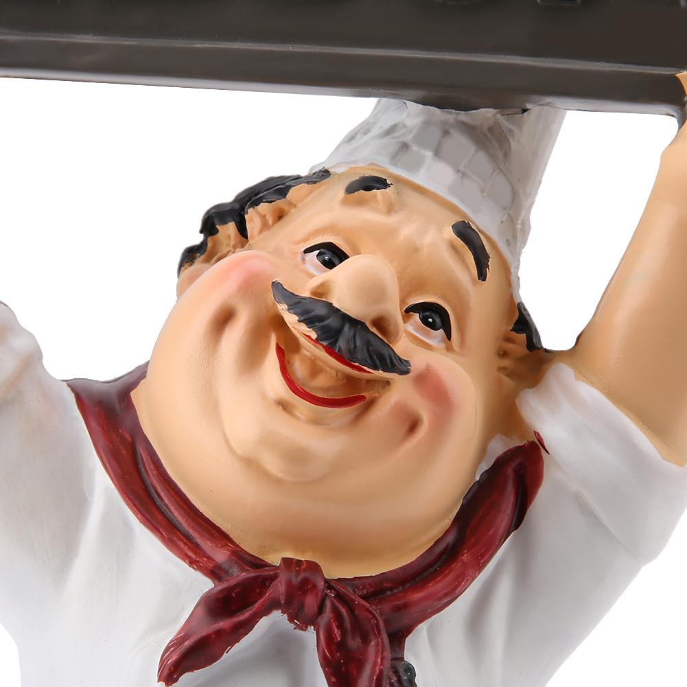 Restaurant Resin Cute Chef Figurine Miniature Statue Ornaments Welcome Board Table Decor