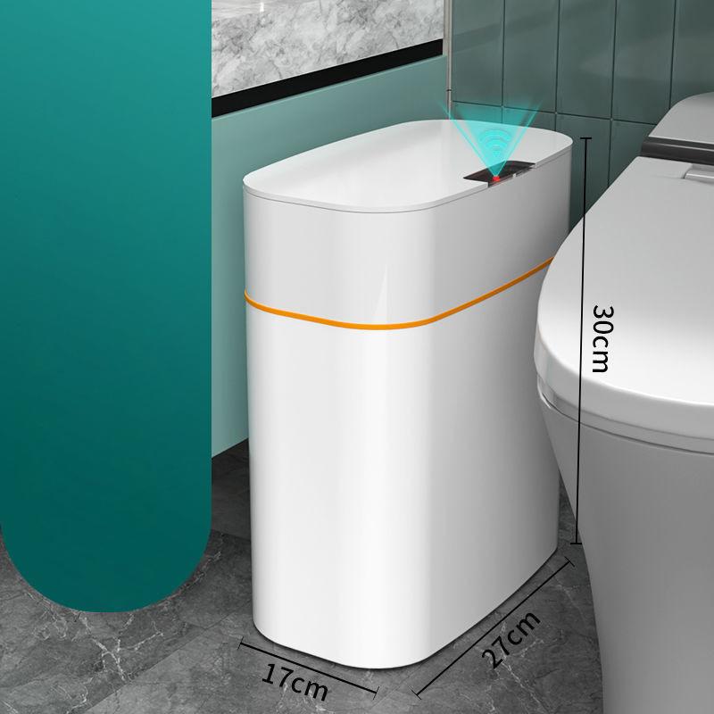 

16L Bathroom Automatic Sensor Trash Can Narrow Smart Trash Can Waterproof Trash Bin With Lid Charging Wastebasket Smart Home белый