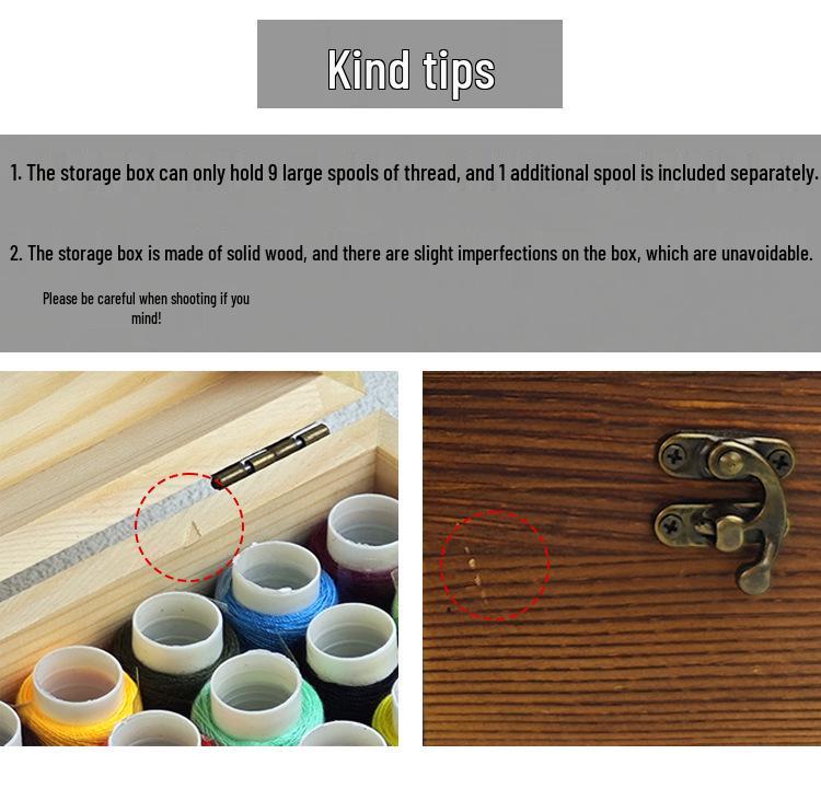 Solid Wood Portable Sewing Kit: Needle & Thread Storage for Home & Dorm
