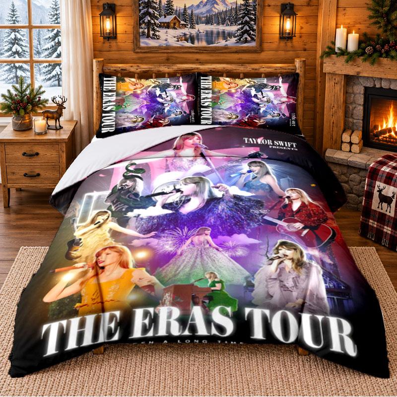 Taylor Swift Pattern Bedding 3Pcs Set Bed Sheet And Pillowcases For Indoor Bedroom