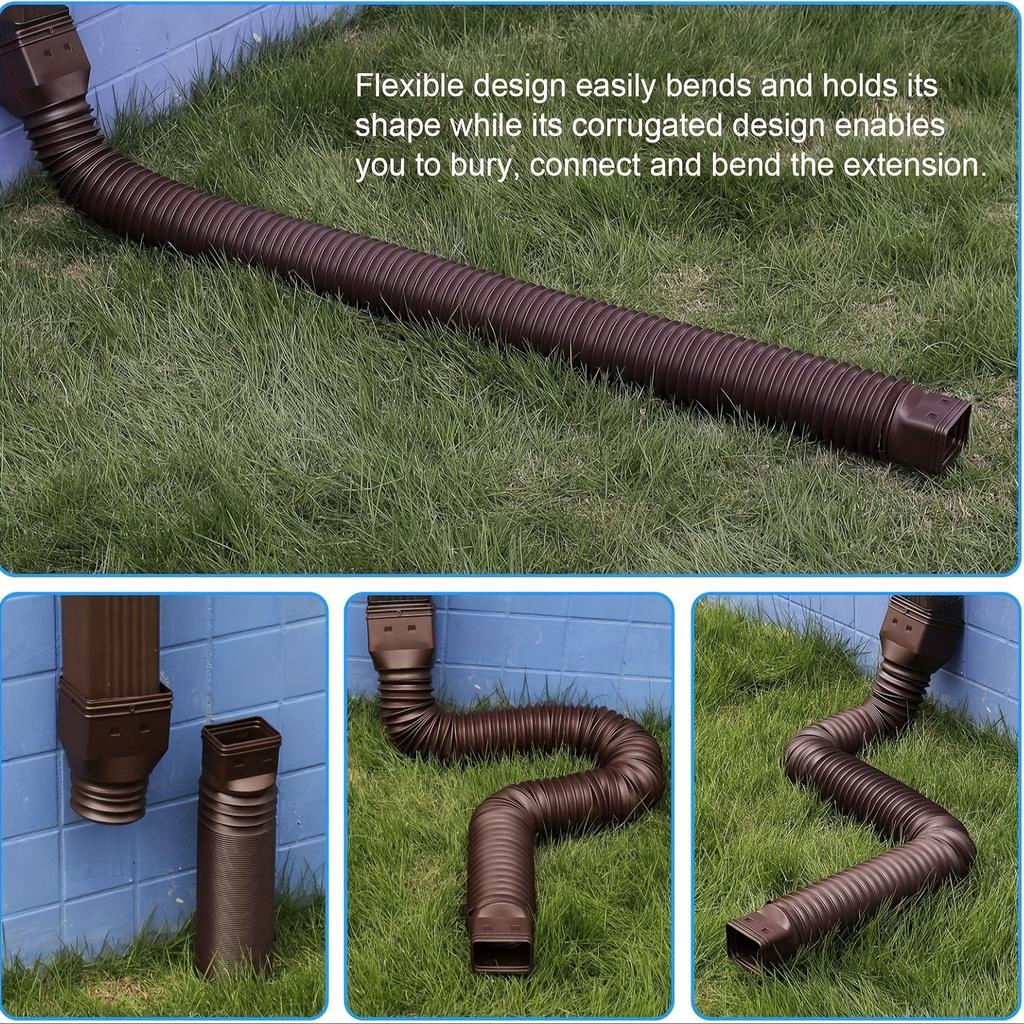 Flexible Downspout Extension for Gutter Drainage - 21 To 68 Inches, Easy Installation, Waterproof Rainwater Drainage System, Rainwater Management
