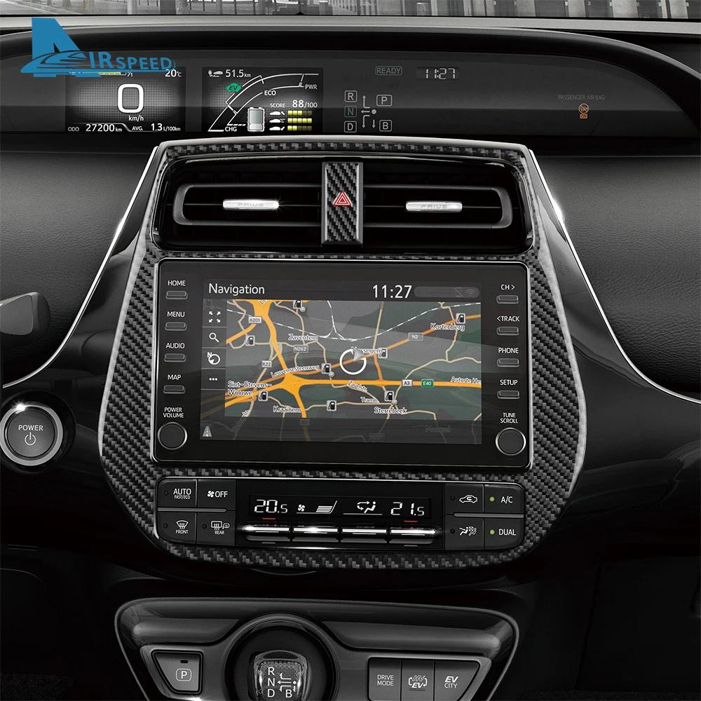 Real Soft Carbon Fiber Trim for Toyota Prius 2016 2017 2018 2019 2020 2021 2022 LHD RHD Car Central Control Panel Warning Light