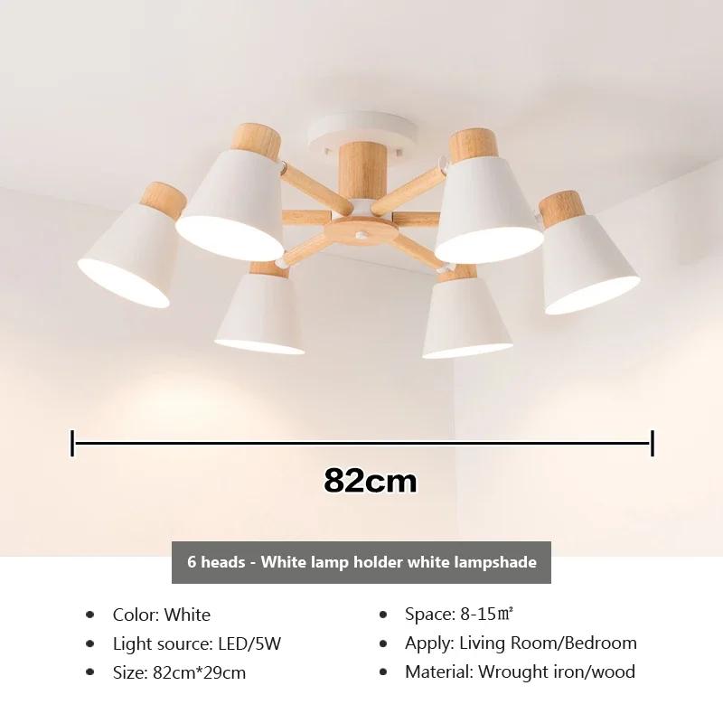 

Люстра в скандинавском стиле из цельного дерева, гостиная, лампа E27, потолочный светильник для спальни, отеля, ресторана, современная люстра, лампа, декоративный светильник Without Bulb