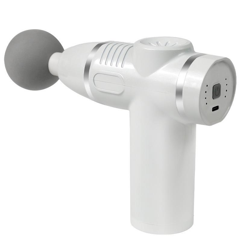 

Portable 12-Head Mini USB Charging Massage Gun White (12 heads, button version)