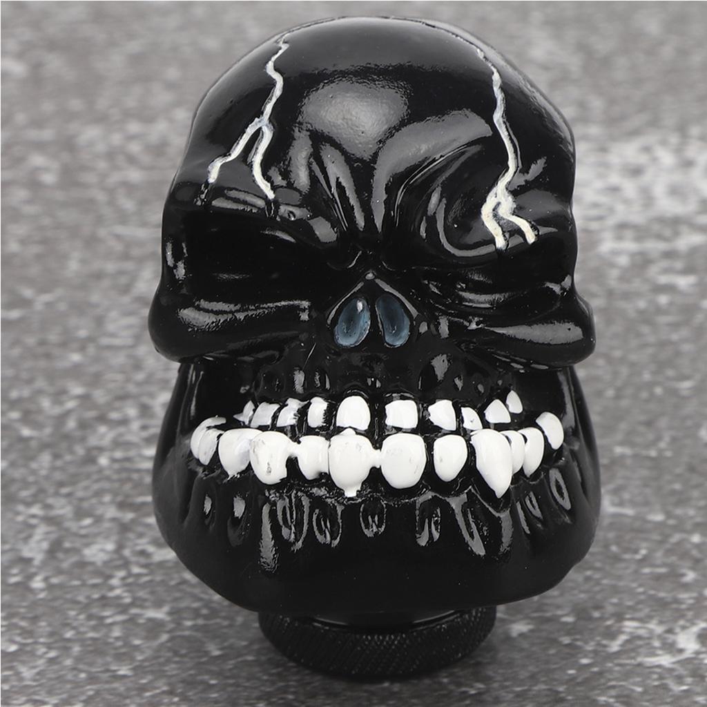 Skull Head Stick Manual Shift Knob Lever Modified Shifter Gear 8MM  10MM  12MM AdaptersBlack
