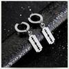 Orecchini a Cerchio con Ciondolo Lama di Rasoio in Acciaio Inossidabile Colore Argento Personalità Punk per Donne Uomini Coppia Gioielli Street Hip-hop Regalo