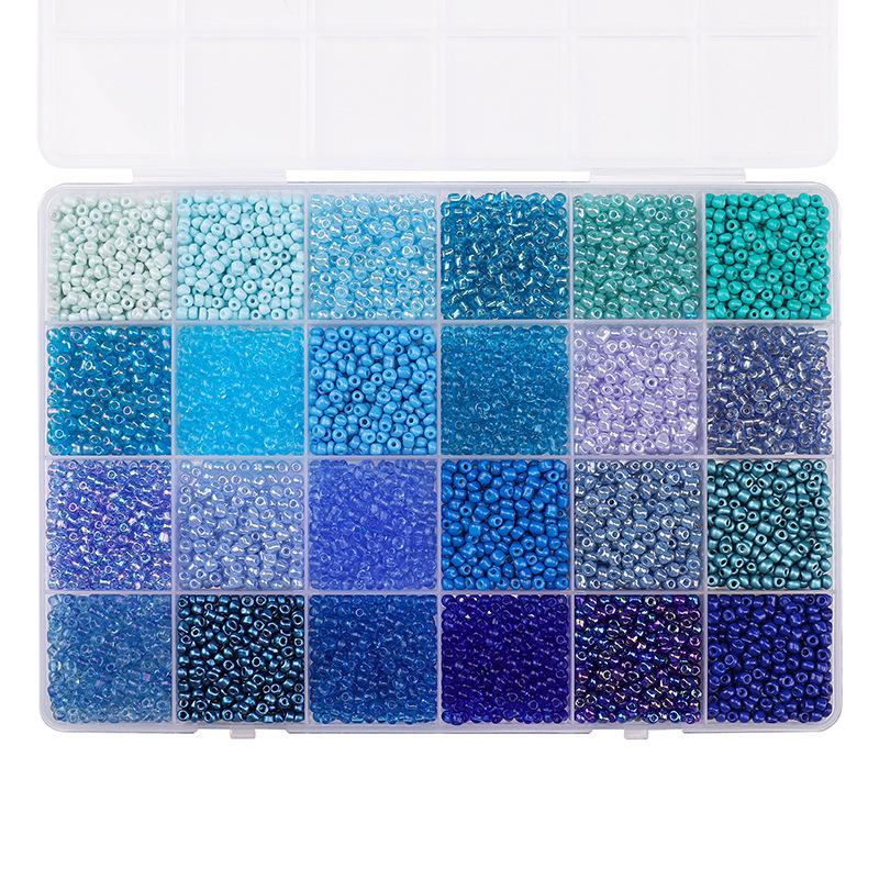 24-compartment seed bead set, 3mm bead material kit for diy bracelet, necklace, and jewelry making