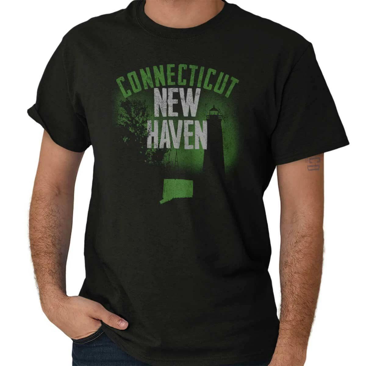New Haven Connecticut Lighthouse CT State Womens or Mens Crewneck T Shirt Tee XXXXL