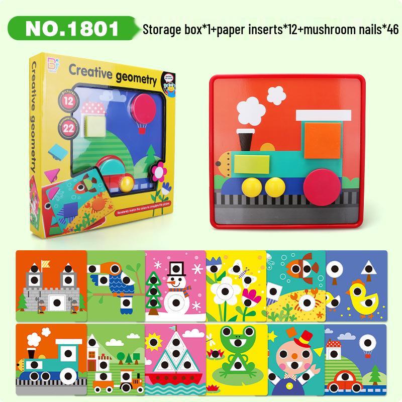 Cross-Border Educational Toy: Mushroom Nail Puzzle Blocks for Ages 1-3