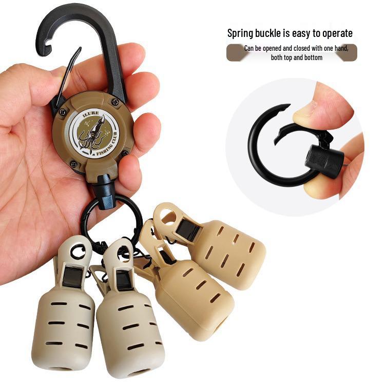 Love Lure Multi-Color Wooden Shrimp Hook Set with Retractable Buckle and Umbrella Needle Cover for Outdoor Use