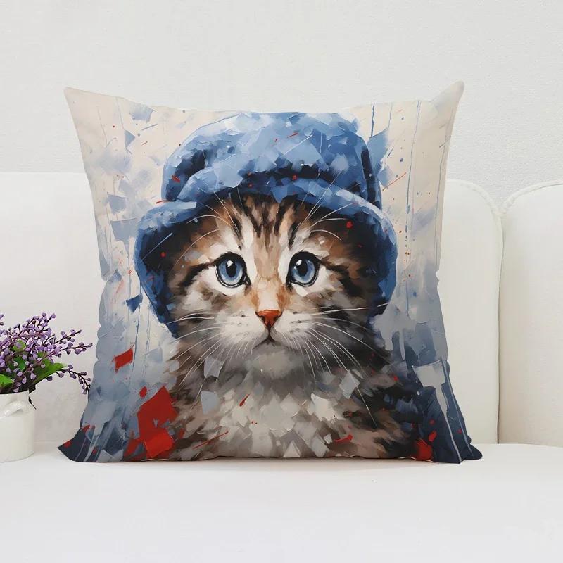 Cute Cartoon Cat Cushion Covers for Decorative Cushions Home Decor Cushion Cover x Pillow Cases Decorative Bed Pillowcases