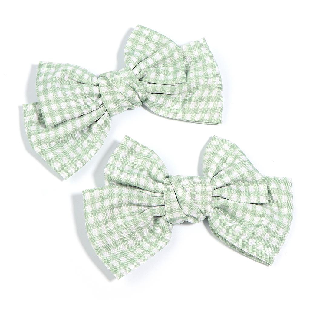 2 Pezzi/lotto Dolce Tessuto a Quadri Fiocco Design alla Moda Fiocchi Colorati per Cucito Fermaglio per Capelli Cerchietto Accessori per Capelli Regalo Forniture per Abbigliamento