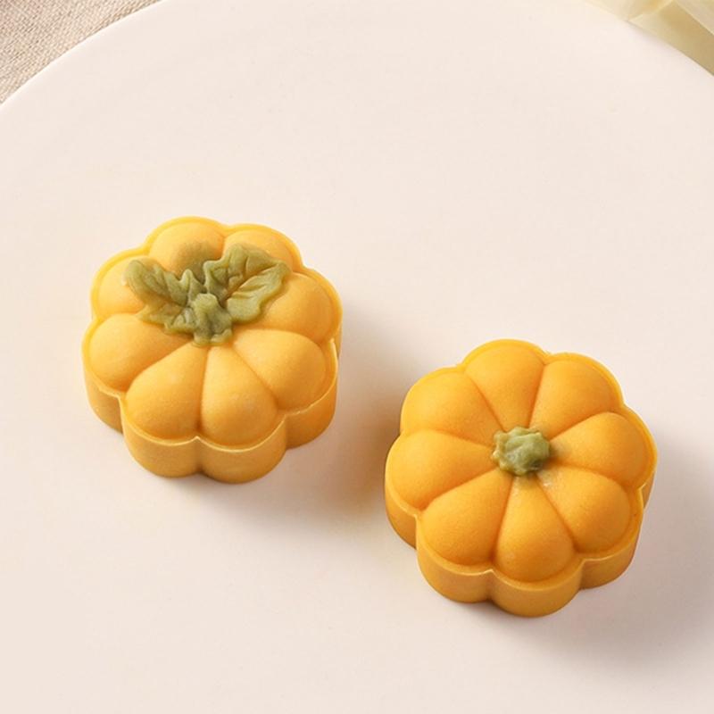 MidAutumn Festival Mooncake Makers Pumpkins Shape Moon Cake Mold Cookie Stamps DIY Hand Press Cookie Dessert Cutters