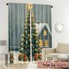 2pcs,Curtains Christmas Tree Snow Gifts_b (3) Chic Contemporary Curtains 100% Polyester Curtains Decorations Outdoor Ldeal for