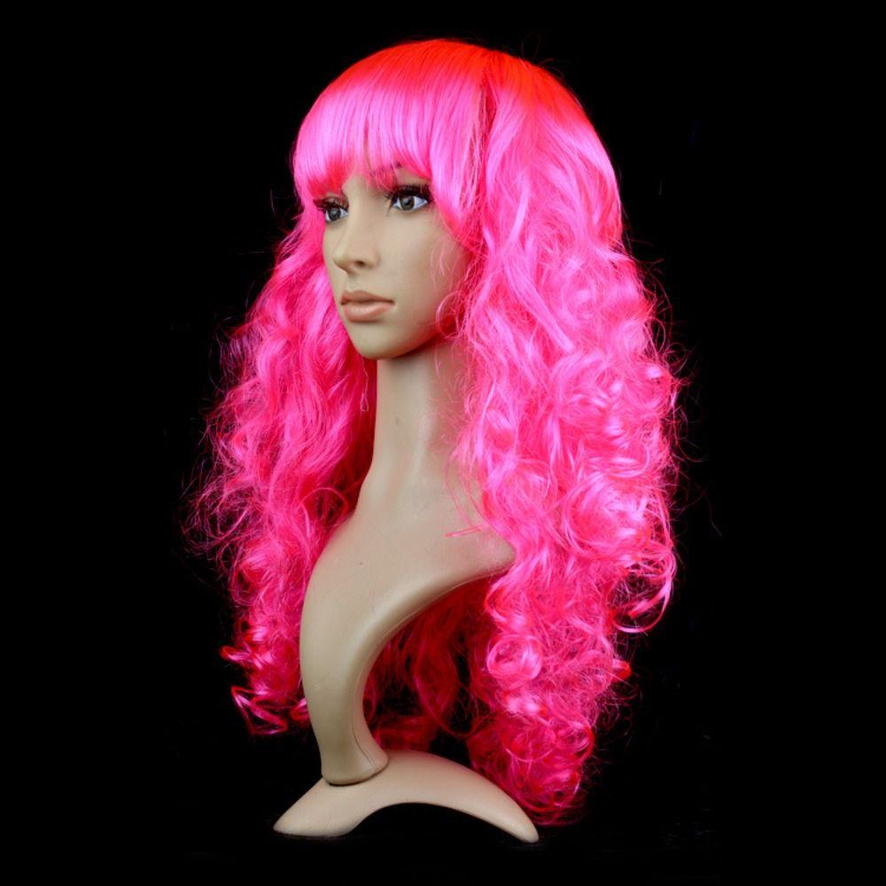 Dress Up Carnival Long Wig Funny Lady Colored Wig Cosplay Party Curly Hair Birthday Party
