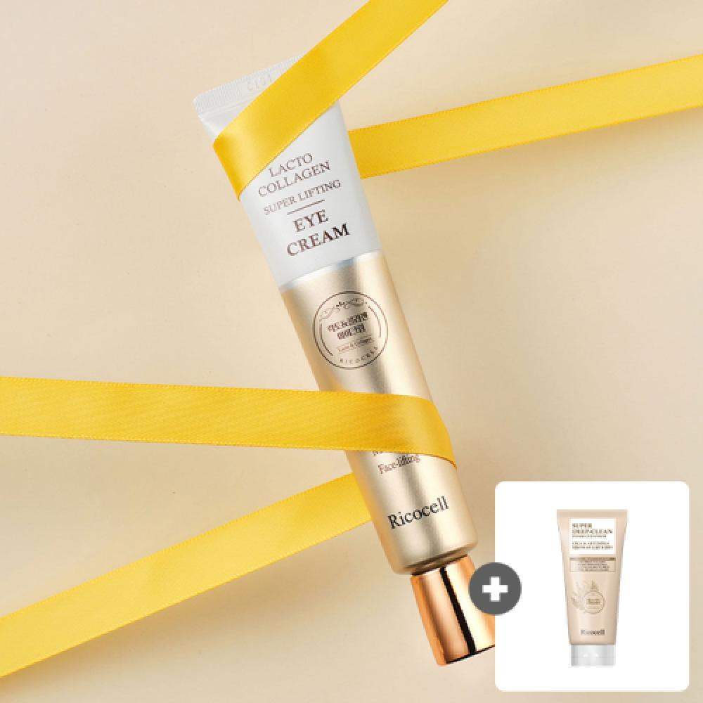 

Ricocell Lacto Collagen Super Lifting Eye Cream 40ml 2pcs+Ricocell Centella Asiatica Medicago Super Deep Clean Foam Cleanser 120ml 1 NONE