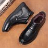 First Layer Cowhide Winter Men's Cotton Shoes Genuine Leather Wool Warm Leather Shoes Medium Velvet Boots Men's Shoes