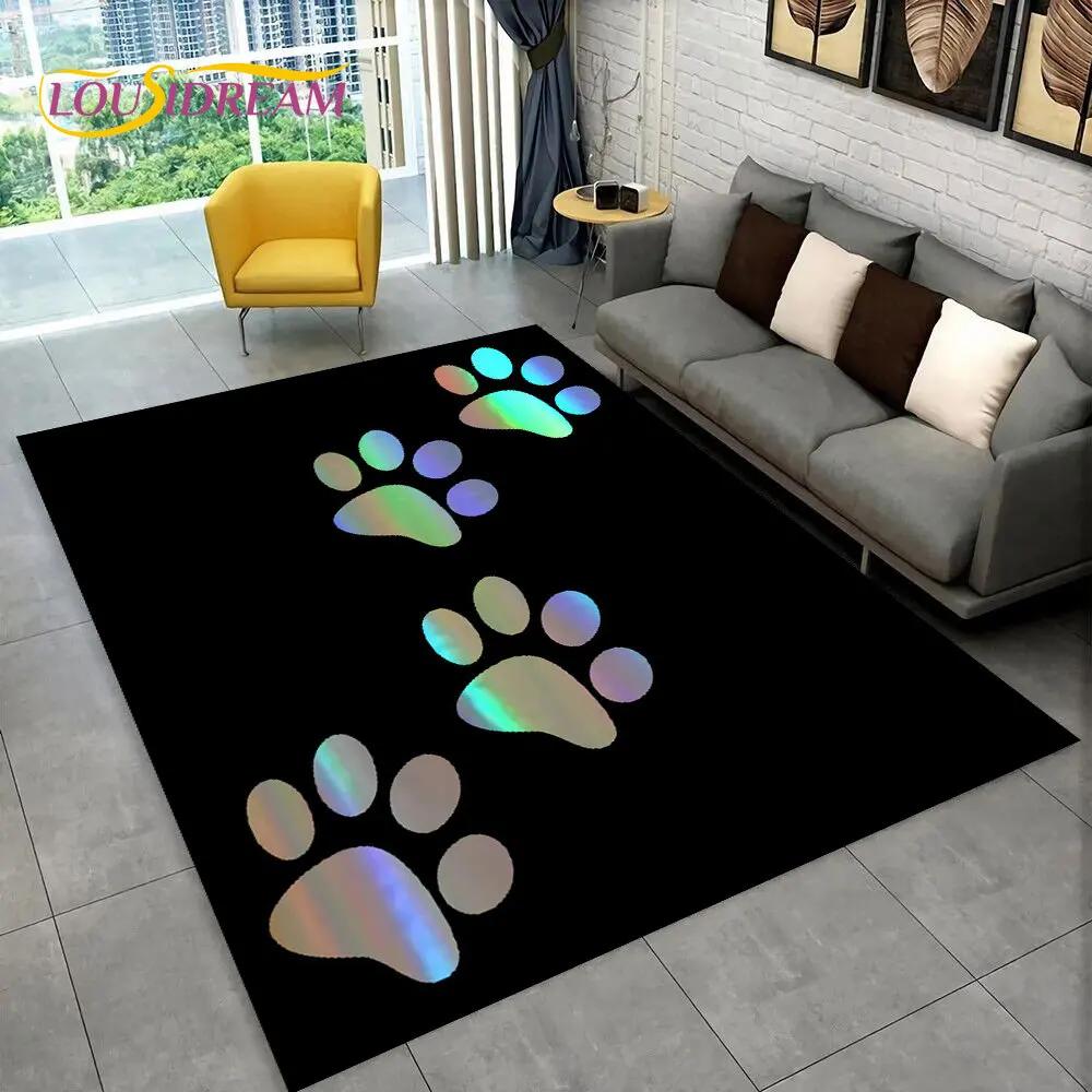 Domácí mazlíčci Footprint Sole Series 3D Area Koberec Velký,Koberec do obývacího pokoje Ložnice Pohovka Rohožka Dekorace,dětská protiskluzová podložka na podlahu