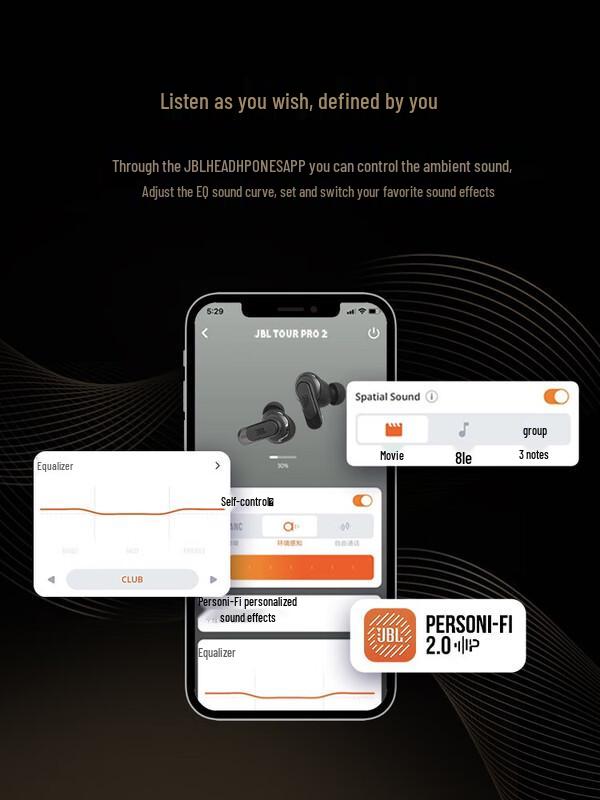 JBL Tour Pro 2 Wireless Noise-Cancelling In-Ear Headphones with Smart Screen