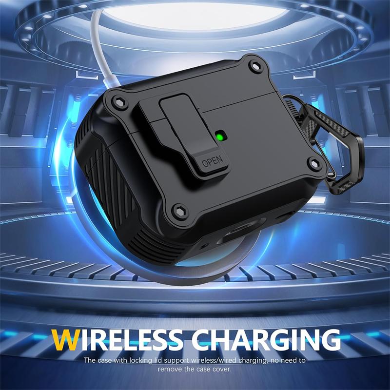 Automatic Pop-up Shockproof Hard Earphone Case for Airpods 4 2024 3 1 Pro 2 Pro2 Headphone Cover for Air Pods 4 Gen with Hook