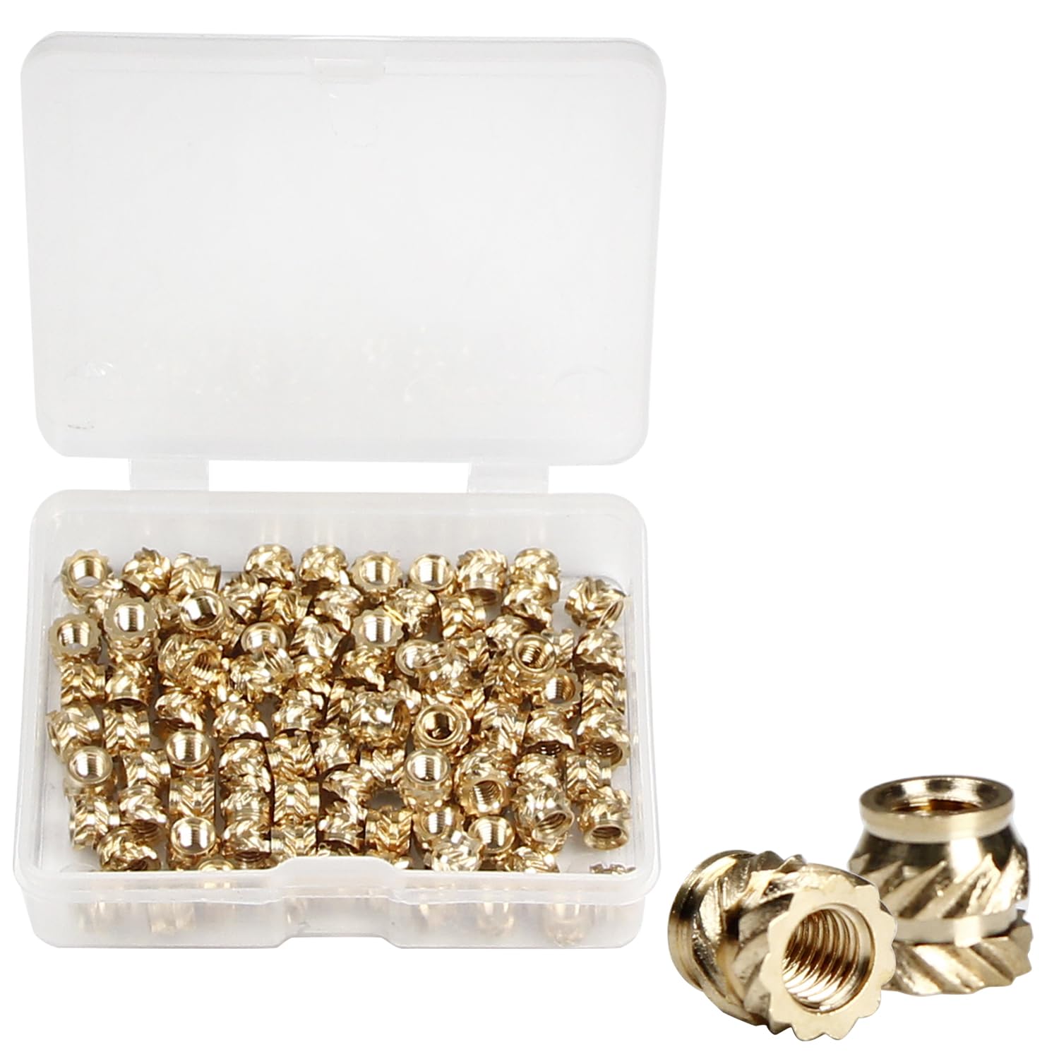 

Aicosineg Insert M3 x x Pack of Knurled 3D Printed Brass Knob Female Thread Thermally Embedded Thread Thermal Embedded Nuts Nuts, 4mm(L) 5mm(OD), 100, золотой