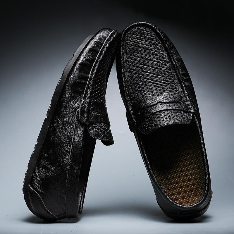 Rutschfeste Schuhe Herren Echte Lederschuhe Elegante Freizeitschuhe Slipper Ballerinas Mode Weichsohlige Sneaker Herren Businessschuhe