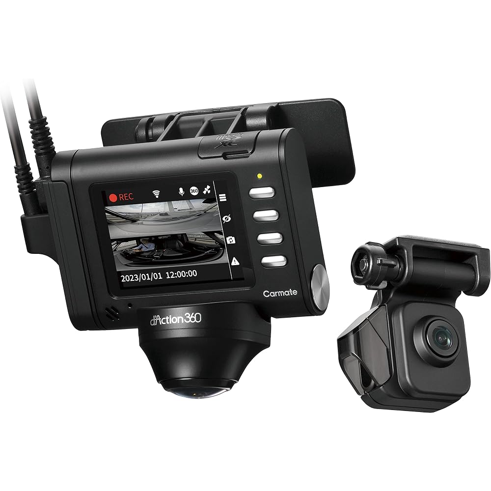 Carmate ARF 360 Degree Dash Cam with LCD Display and Front/Rear Cameras DC3600R
