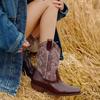 Seasonal Retro Style Comfortable Versatile Martin Boots Women's Fashion Square Head Thick Heel Medium Boots Children