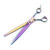 9.0" Gem-Colored Pet Grooming Fishbone Teeth Scissors with Bag