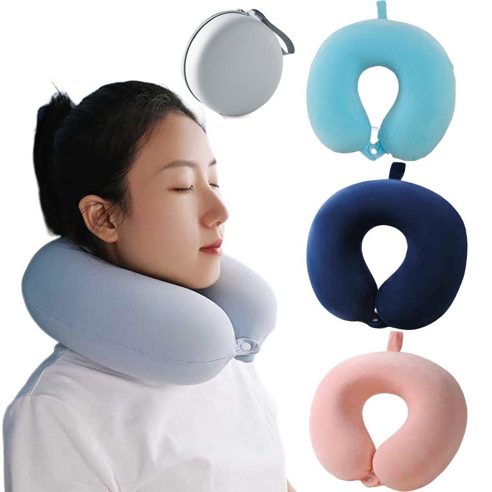 

Double-sided Neck Support Cushion Portable Napping Headrest Pad Soft Sleeping Neck Protector Home Pink