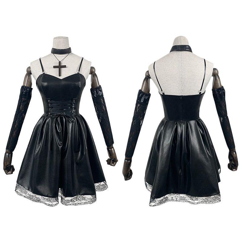 Stylish Misa Amane Death Note Anime Cosplay Black Dress For Halloween And Parties