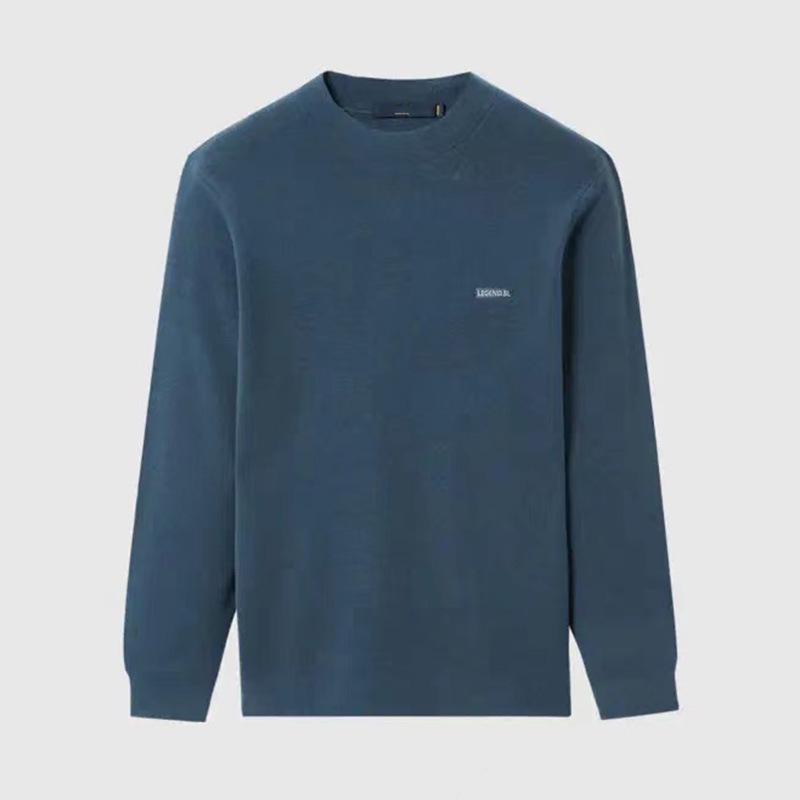 

Мужской трикотажный свитер из утолщенной смесовой шерсти с круглым вырезом S серый/синий