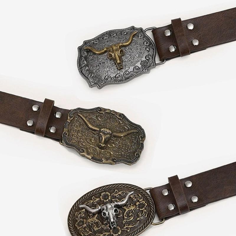 Longhorn Waist Belt Engraved Chain for Cowboy Cowgirl Rock and Roll Punk Classical Belt Waist Chain Sexy Belt