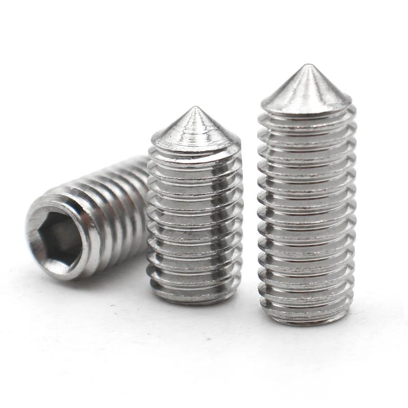 5 Stück DIN914 M2 M2.5 M3 M4 M5 M6 M8 M10 M12 Edelstahl 304 Sechskant Madenschrauben Kegelspitze Madenschraube