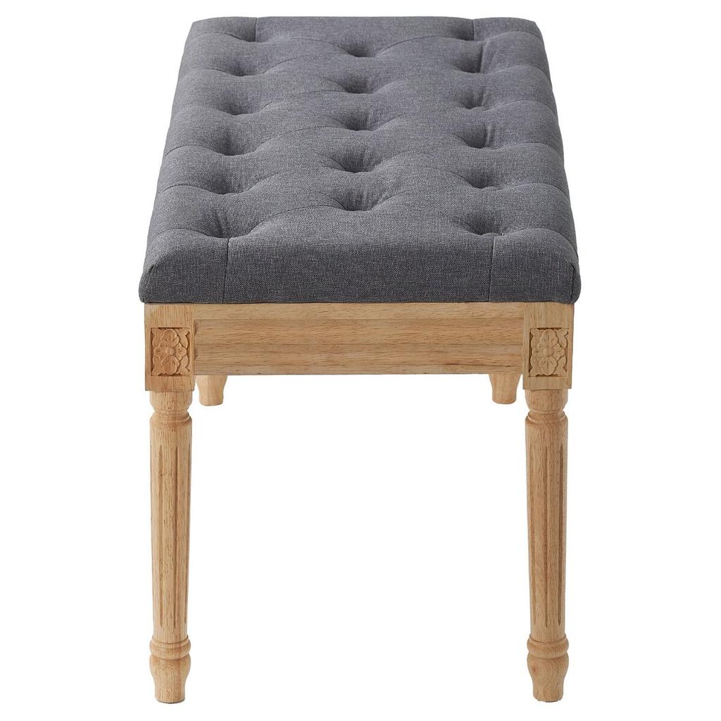Upholstered Bench, 16"W Ottoman Bench, End of Bed Bench with Foam Padded Cushion and Rubberwood Legs, Tufted Footrest Stool Entryway Bench for Dining